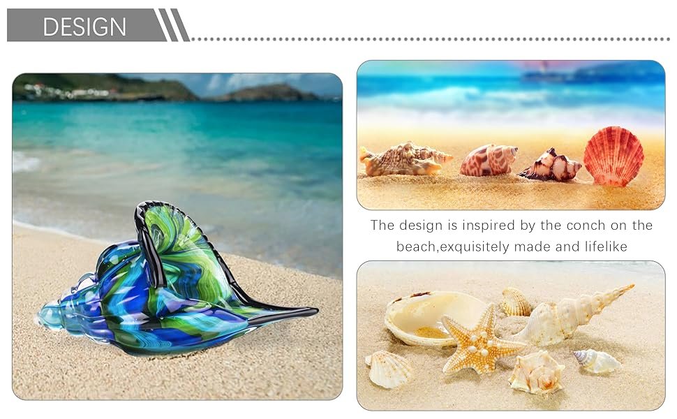 Blowm Glass Conch Figurine