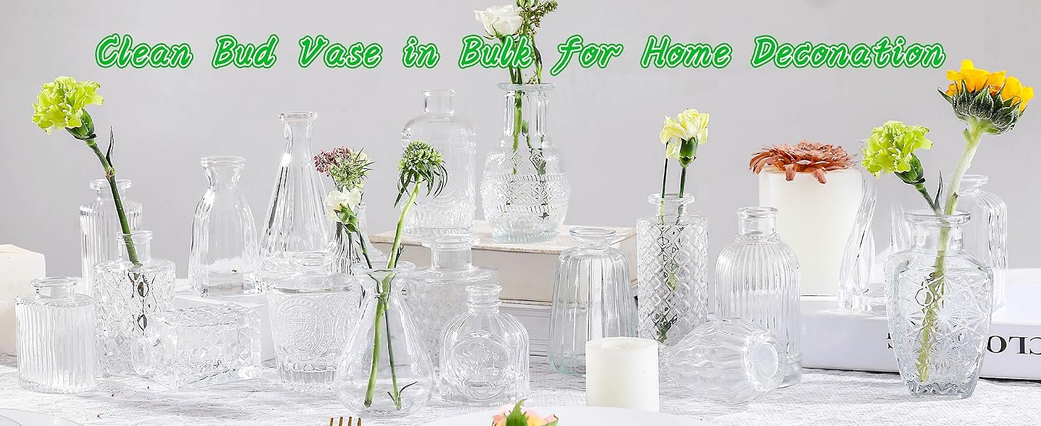 Set of 20 Glass Bud Vases