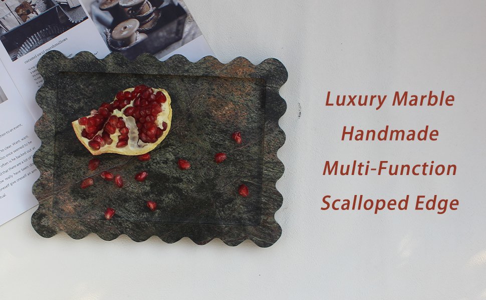 scalloped marble tray